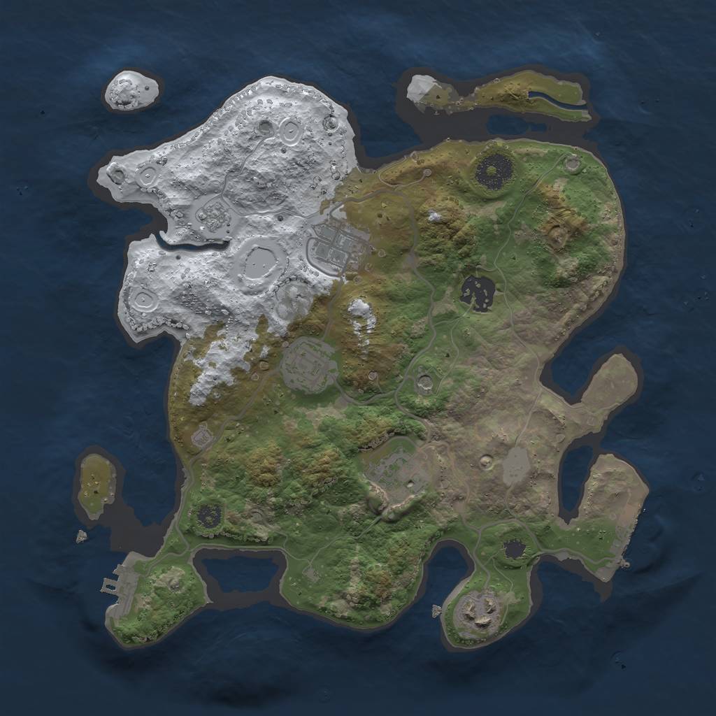 Rust Map: Procedural Map, Size: 3000, Seed: 147883366, 14 Monuments