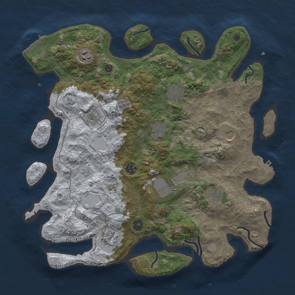 Rust Map: Procedural Map, Size: 4000, Seed: 18296660, 19 Monuments
