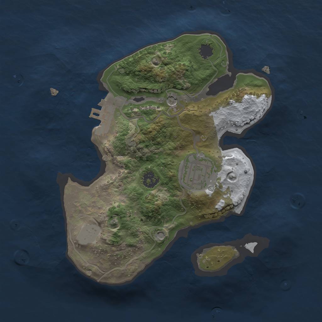 Rust Map: Procedural Map, Size: 2000, Seed: 2022992691, 8 Monuments