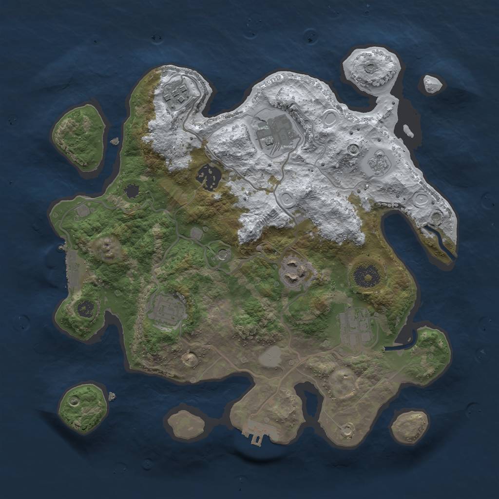 Rust Map: Procedural Map, Size: 3000, Seed: 1810910864, 15 Monuments