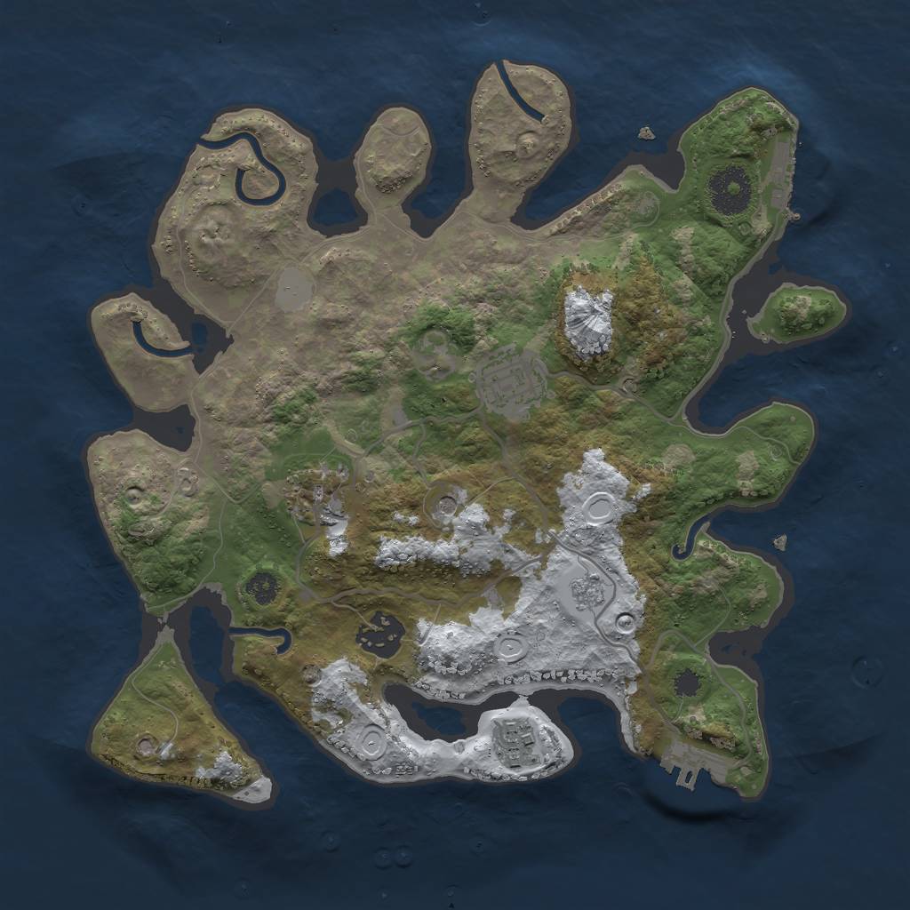 Rust Map: Procedural Map, Size: 3000, Seed: 1378685656, 13 Monuments