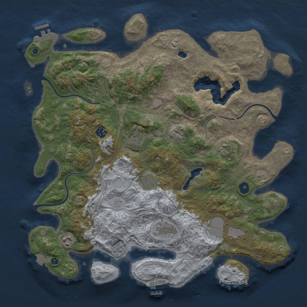 Rust Map: Procedural Map, Size: 4250, Seed: 1404317944, 14 Monuments