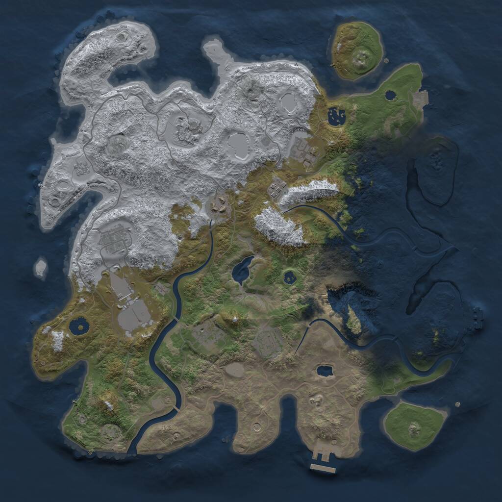 Rust Map: Procedural Map, Size: 4000, Seed: 878390879, 15 Monuments