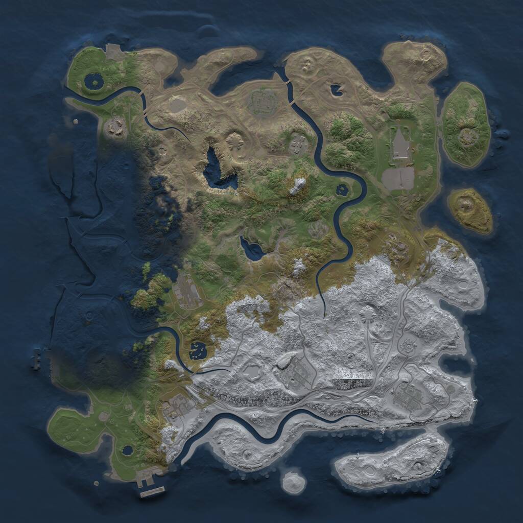 Rust Map: Procedural Map, Size: 4250, Seed: 222125319, 16 Monuments
