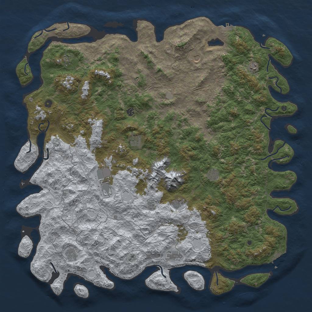 Rust Map: Procedural Map, Size: 6000, Seed: 3900, 20 Monuments