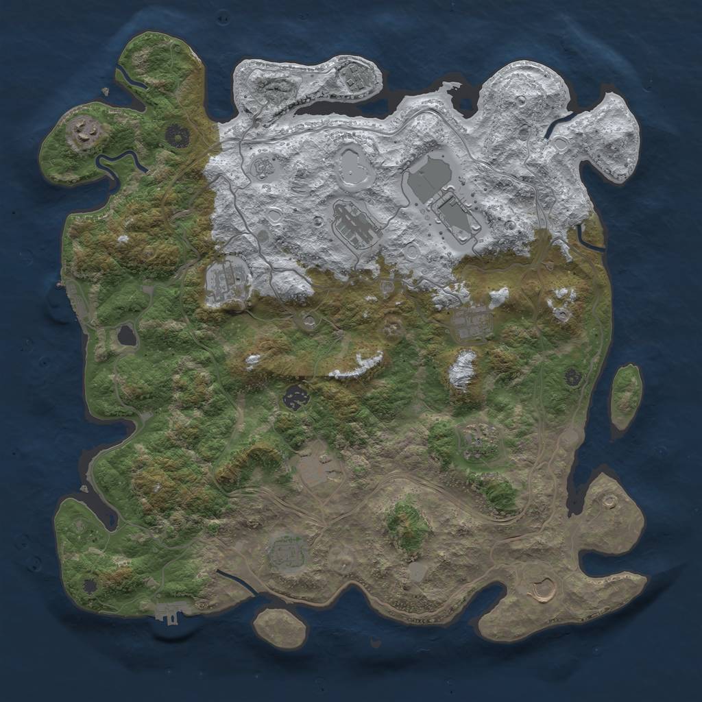 Rust Map: Procedural Map, Size: 4250, Seed: 457380629, 20 Monuments