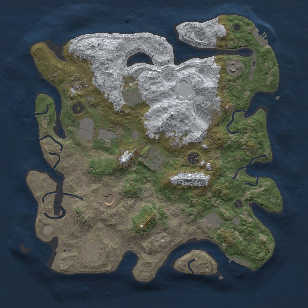 Rust Map: Procedural Map, Size: 3850, Seed: 707695633, 20 Monuments