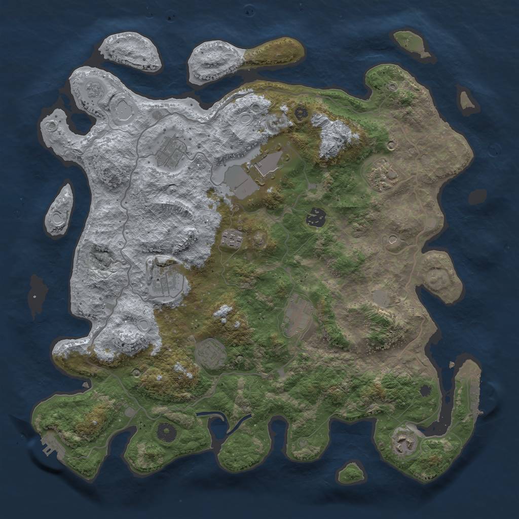 Rust Map: Procedural Map, Size: 4000, Seed: 1931229809, 16 Monuments