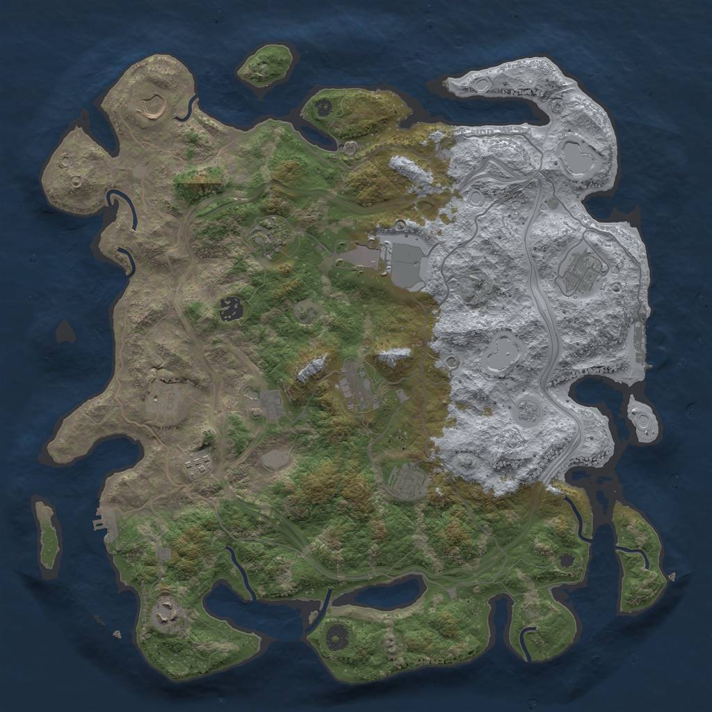 Rust Map: Procedural Map, Size: 4300, Seed: 68, 18 Monuments