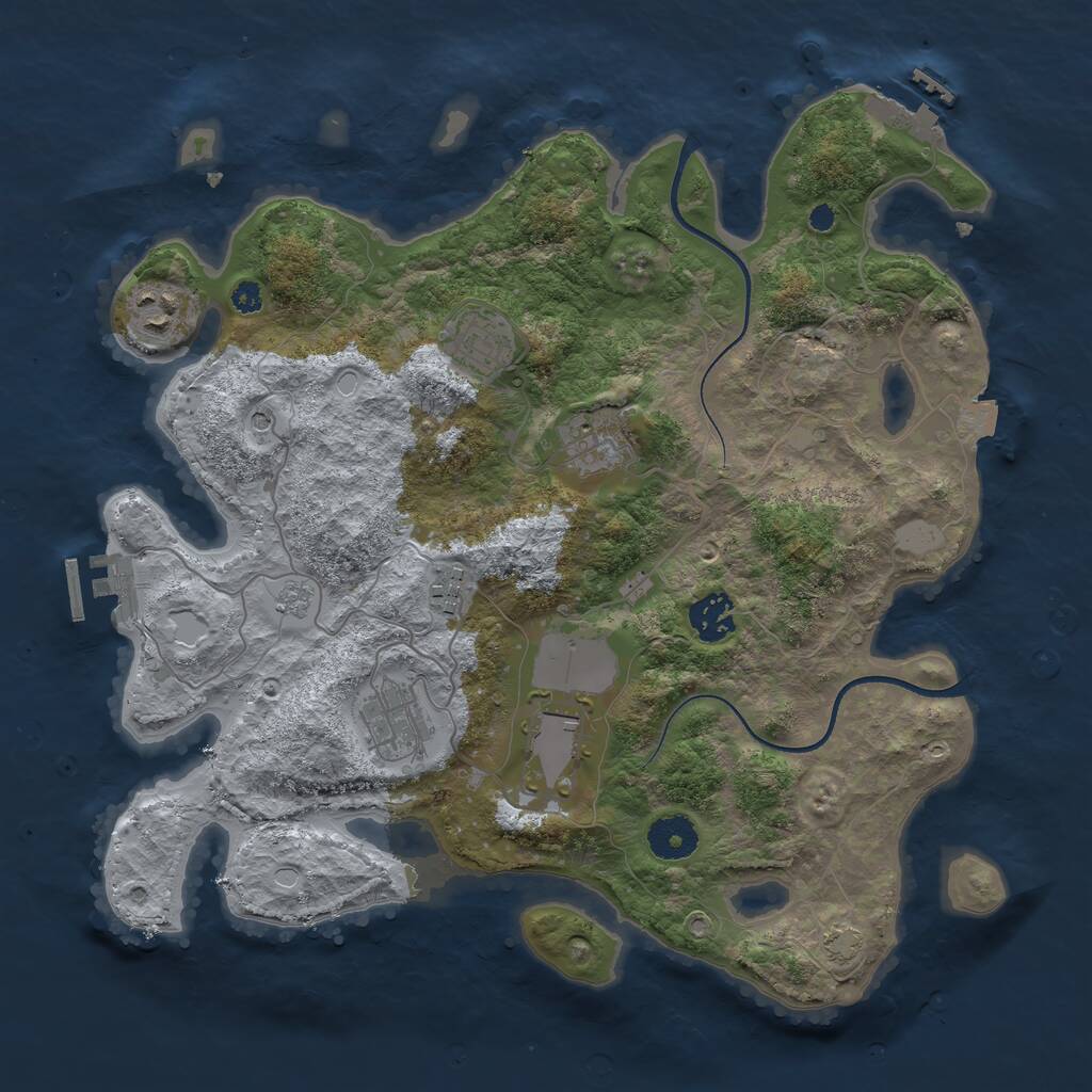 Rust Map: Procedural Map, Size: 3500, Seed: 20220531, 13 Monuments