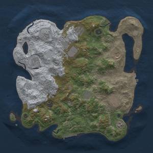 Thumbnail Rust Map: Procedural Map, Size: 3850, Seed: 888776192, 17 Monuments