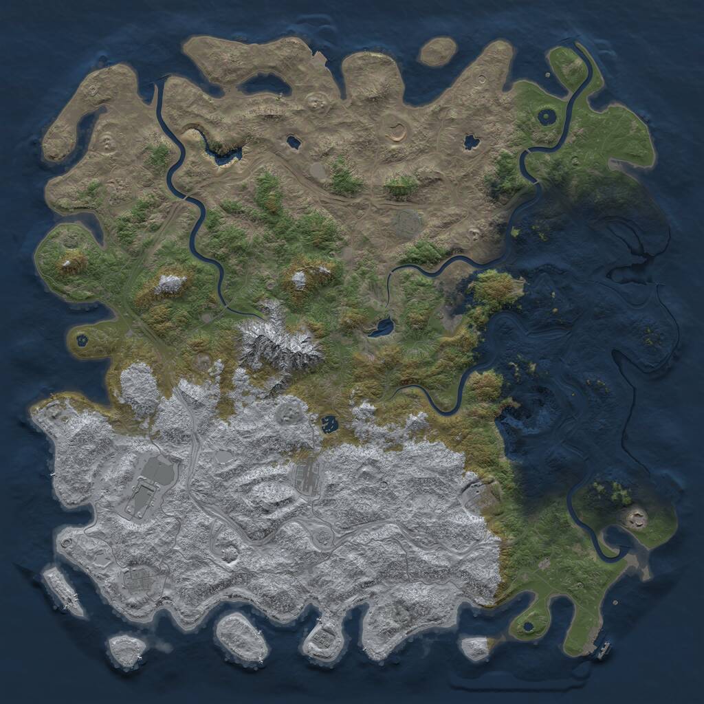 Rust Map: Procedural Map, Size: 6000, Seed: 12345556, 17 Monuments