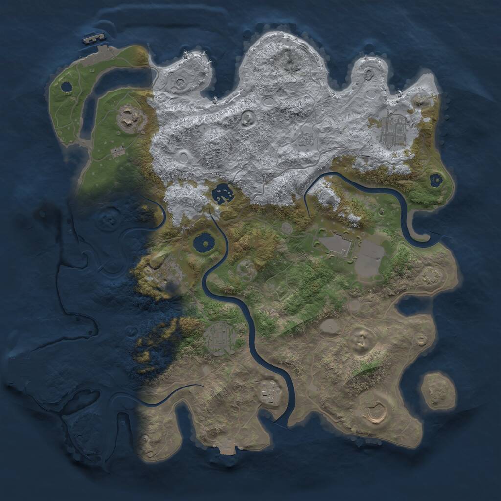 Rust Map: Procedural Map, Size: 3700, Seed: 95000299, 14 Monuments
