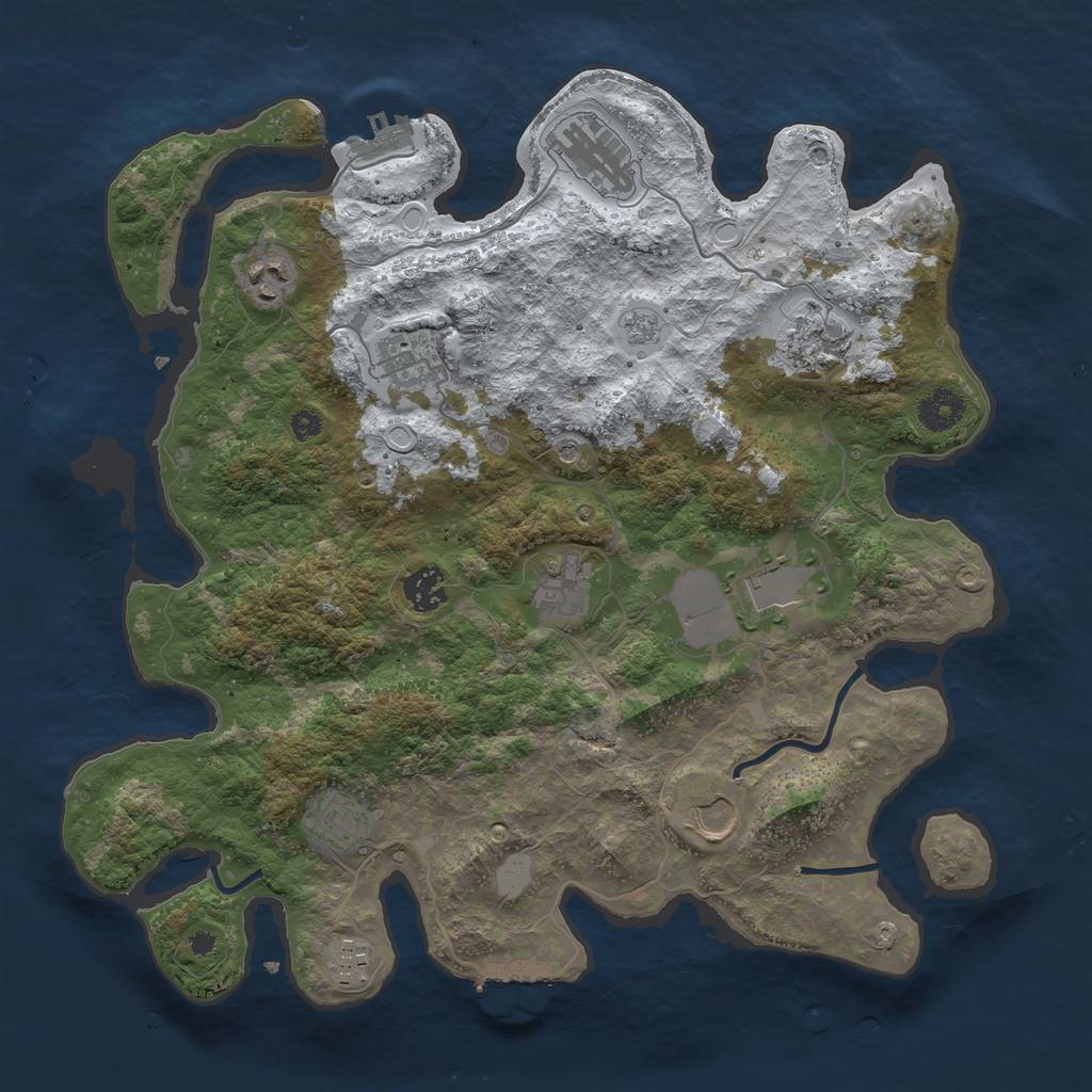 Rust Map: Procedural Map, Size: 3700, Seed: 95000299, 19 Monuments