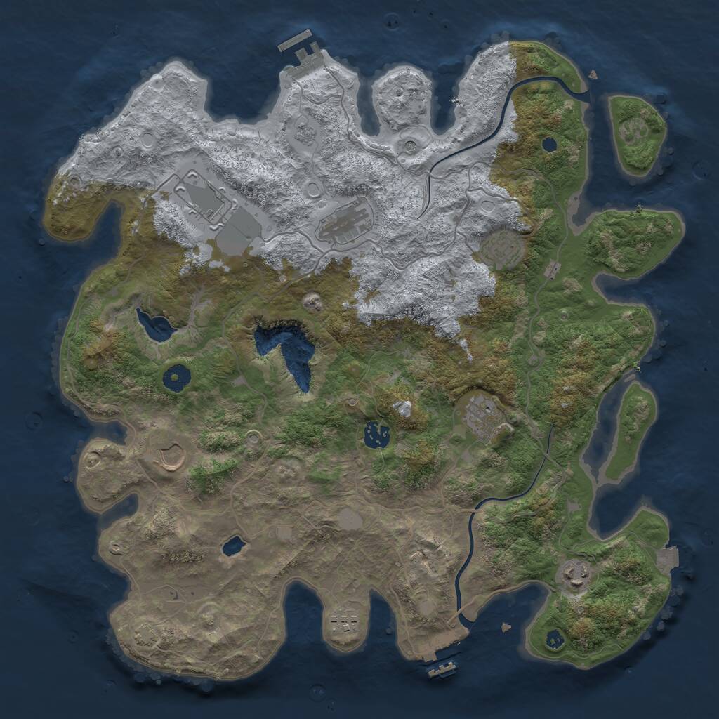Rust Map: Procedural Map, Size: 4000, Seed: 127703696, 14 Monuments