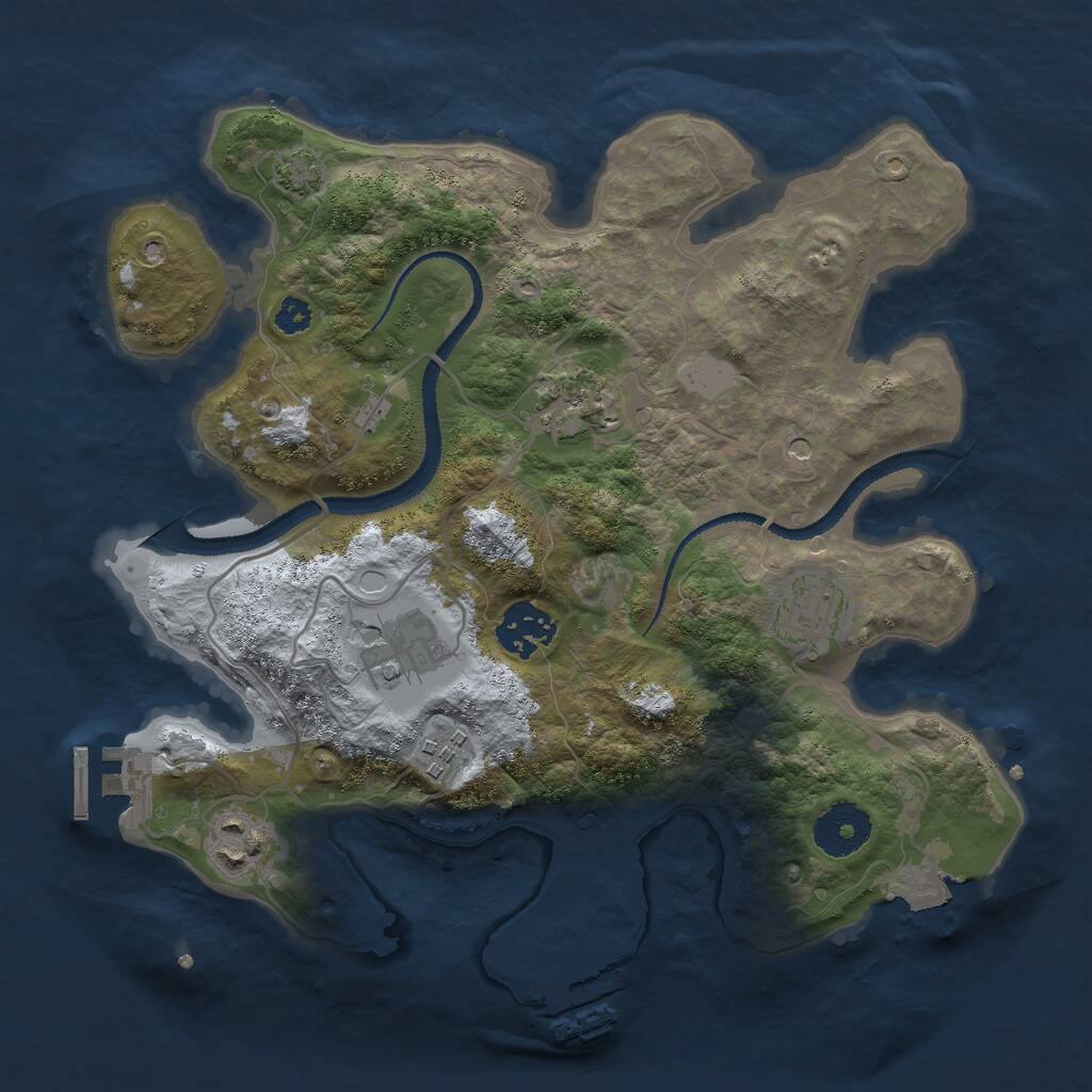 Rust Map: Procedural Map, Size: 3000, Seed: 1328639197, 11 Monuments