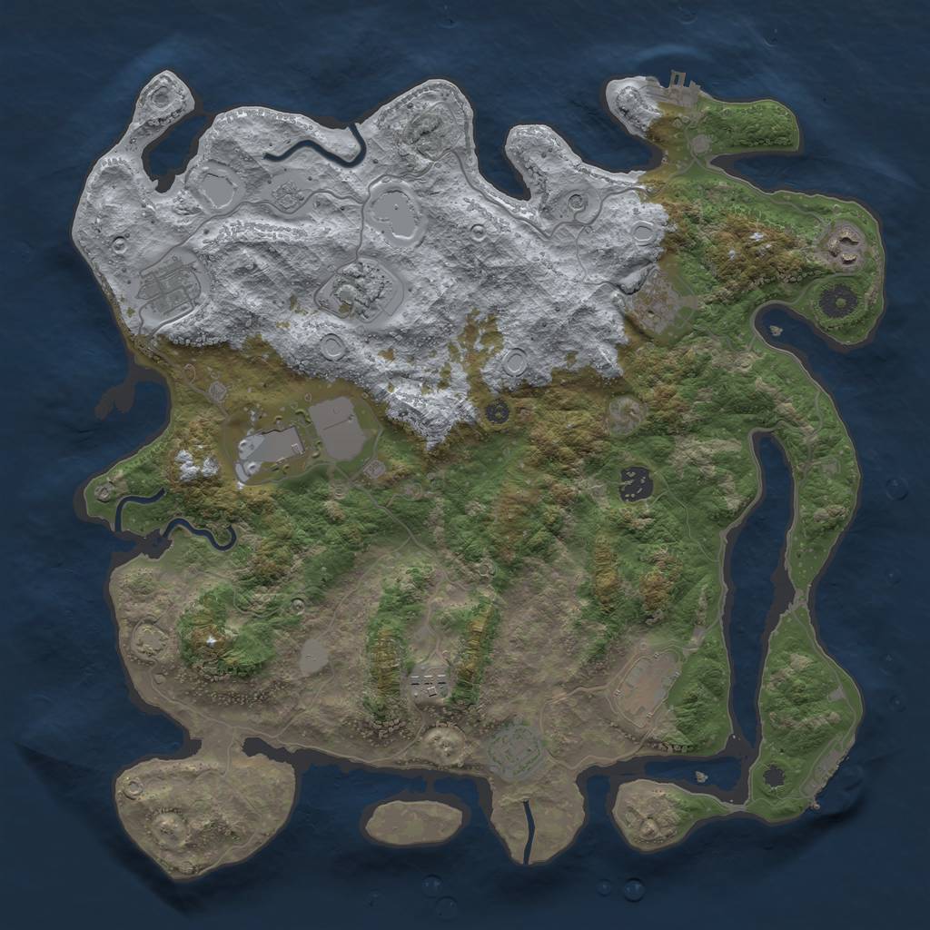 Rust Map: Procedural Map, Size: 3900, Seed: 15, 17 Monuments