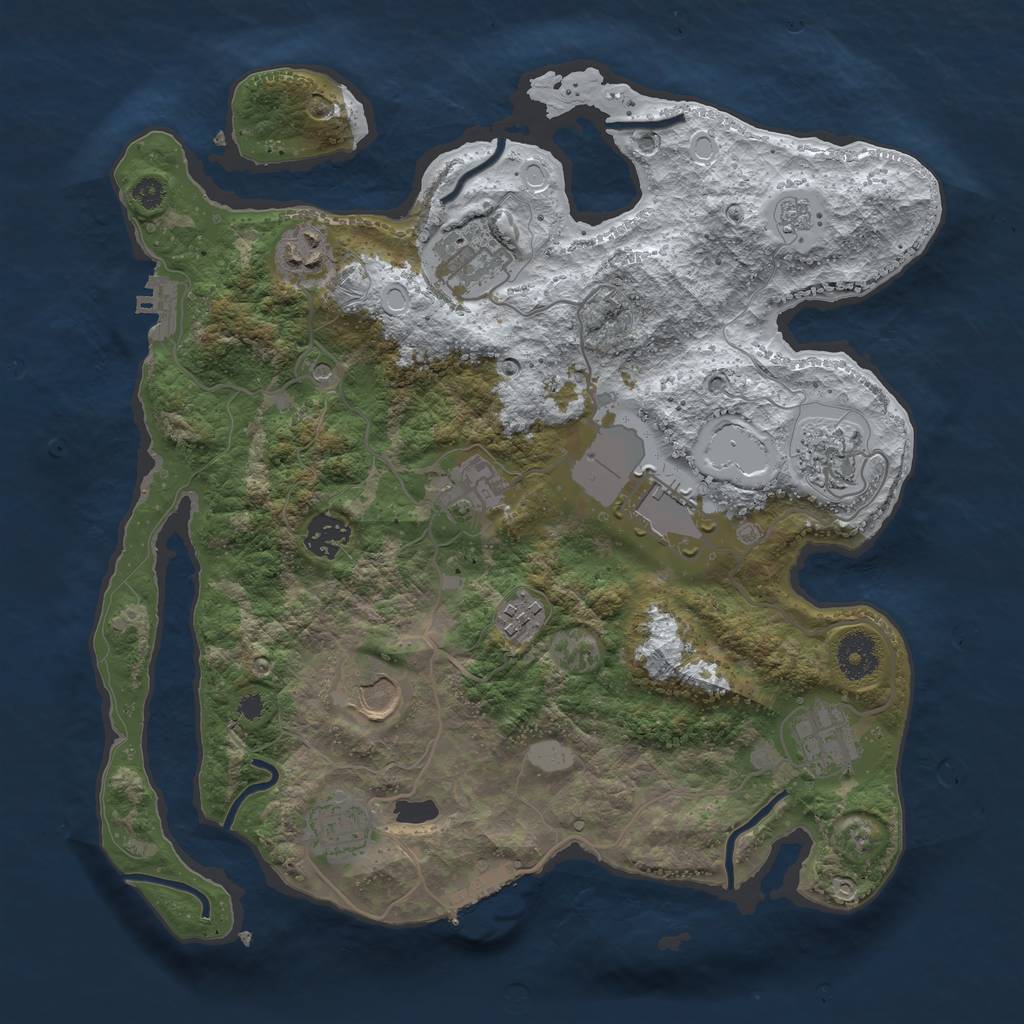 Rust Map: Procedural Map, Size: 3500, Seed: 831718801, 19 Monuments