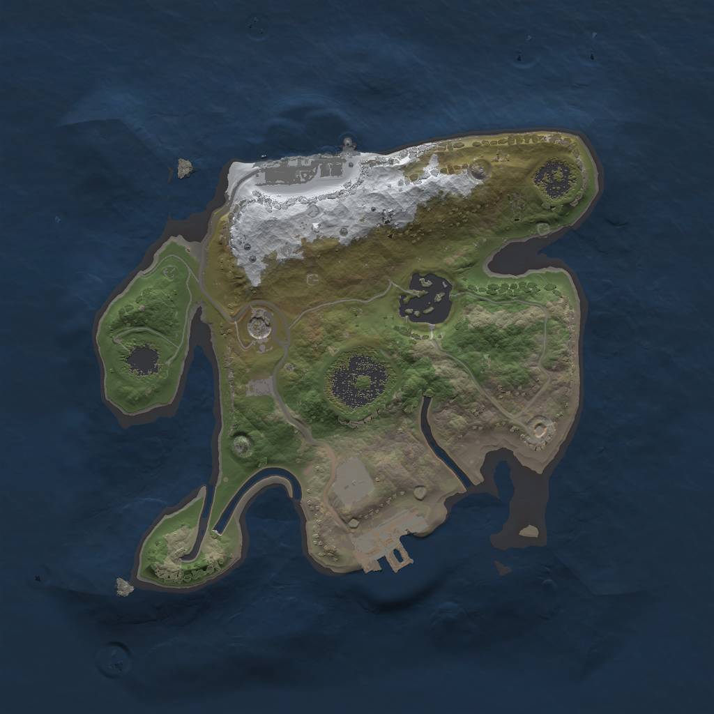 Rust Map: Procedural Map, Size: 2000, Seed: 124534, 9 Monuments