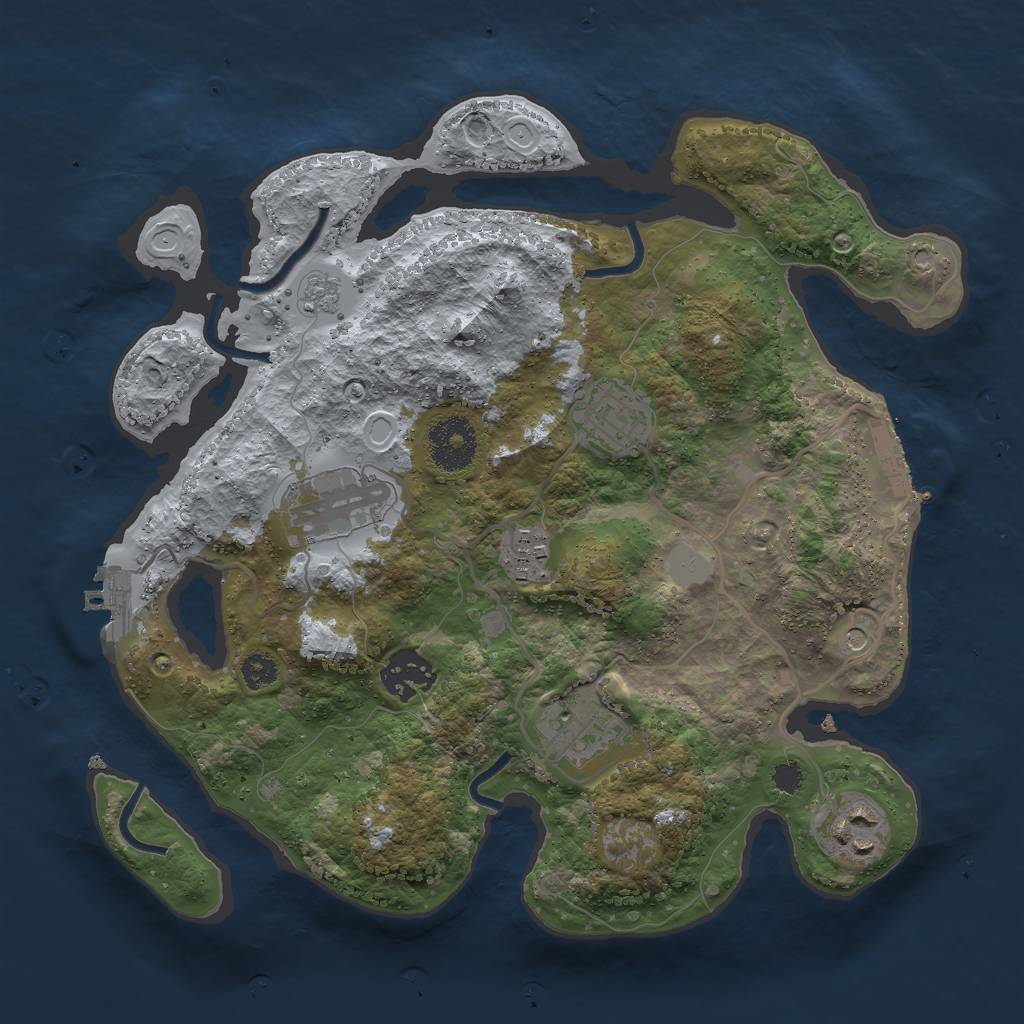 Rust Map: Procedural Map, Size: 3000, Seed: 1506494345, 13 Monuments