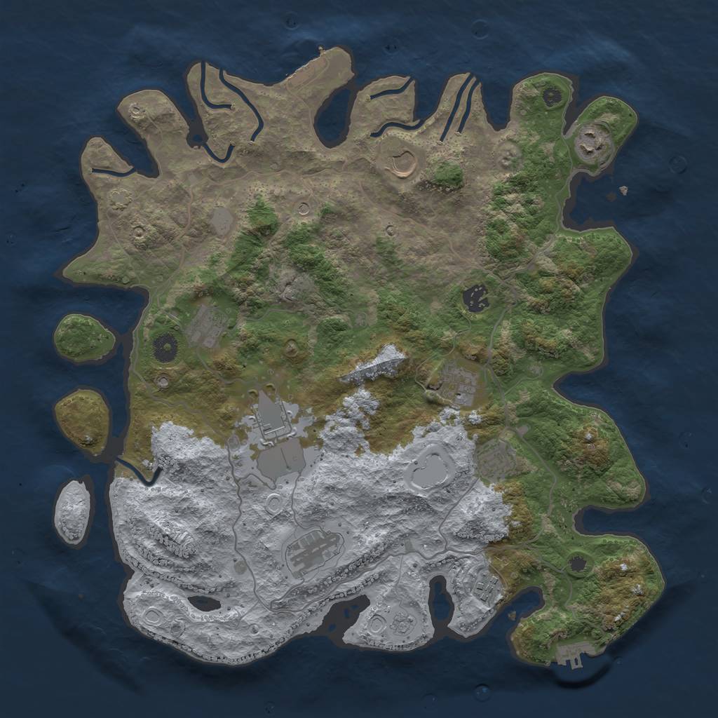 Rust Map: Procedural Map, Size: 4000, Seed: 16726, 17 Monuments
