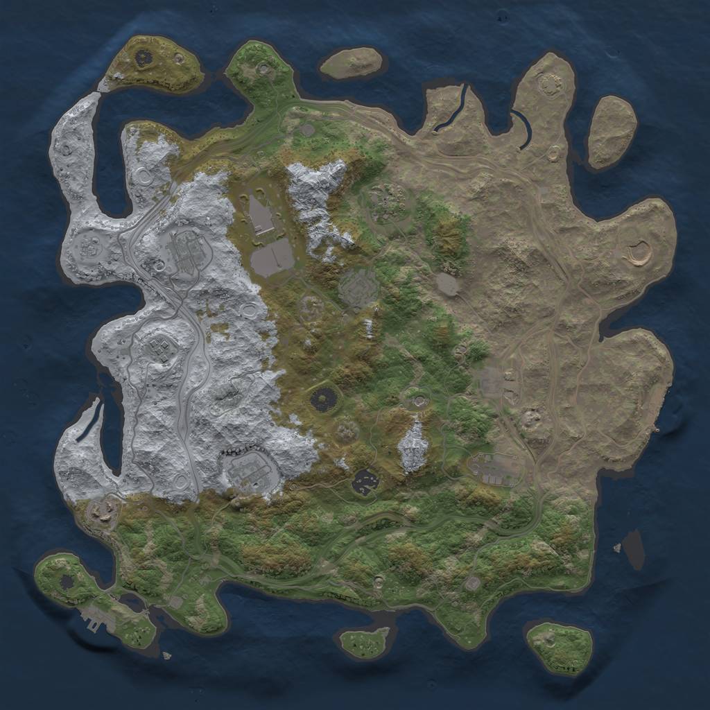 Rust Map: Procedural Map, Size: 4250, Seed: 7374378, 19 Monuments