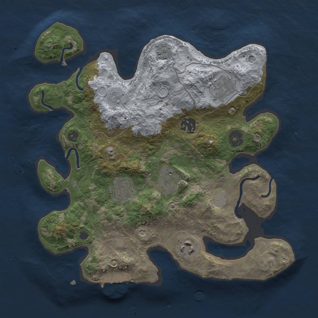 Rust Map: Procedural Map, Size: 3000, Seed: 1598822791, 12 Monuments