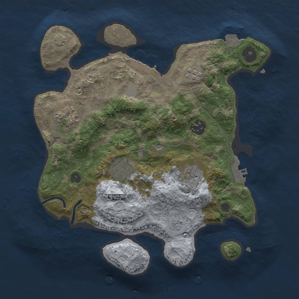 Rust Map: Procedural Map, Size: 3000, Seed: 101436703, 13 Monuments
