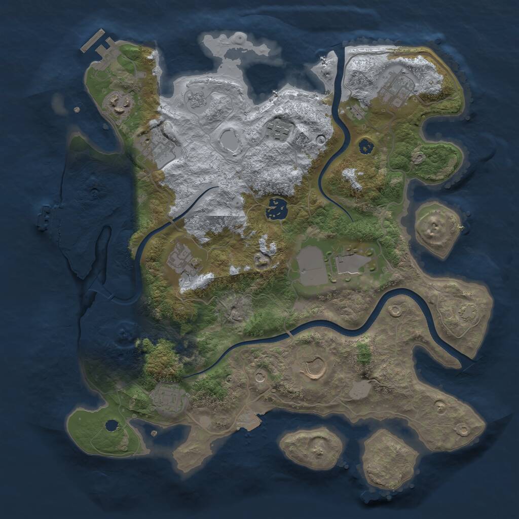 Rust Map: Procedural Map, Size: 3500, Seed: 449693857, 15 Monuments