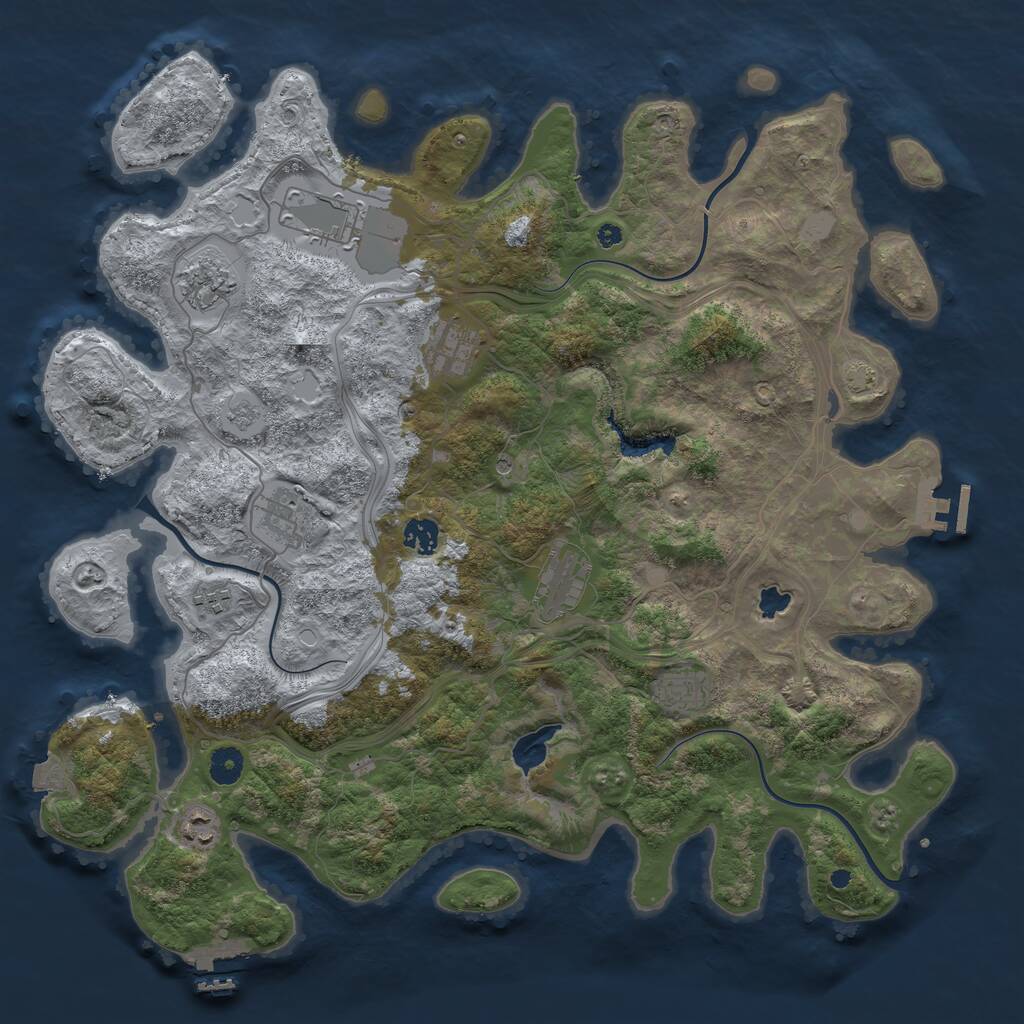 Rust Map: Procedural Map, Size: 4250, Seed: 26436, 15 Monuments