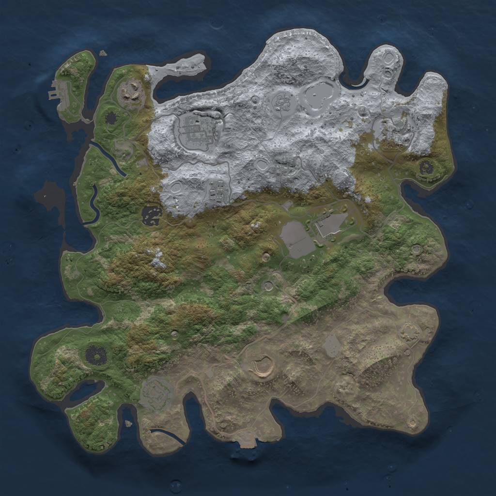 Rust Map: Procedural Map, Size: 3500, Seed: 95000299, 15 Monuments