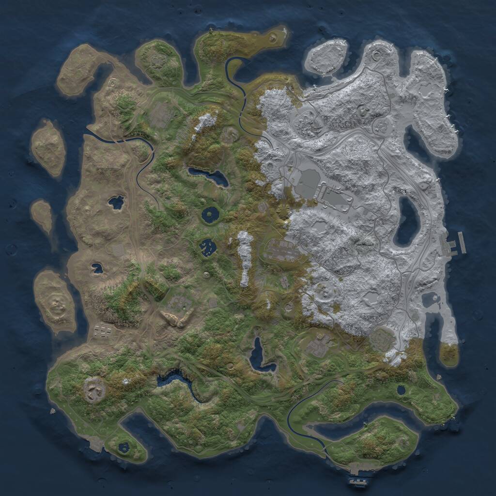 Rust Map: Procedural Map, Size: 4500, Seed: 1882828659, 16 Monuments