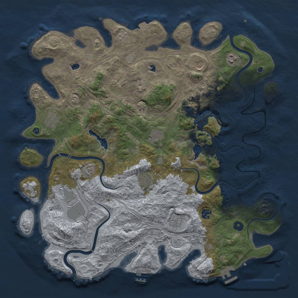 Rust Map: Procedural Map, Size: 4500, Seed: 16726, 16 Monuments