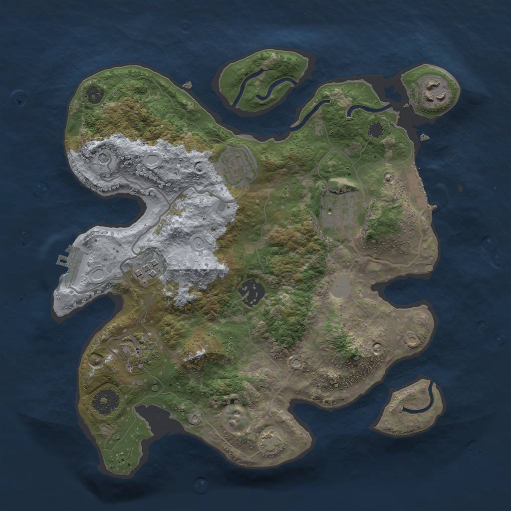 Rust Map: Procedural Map, Size: 3000, Seed: 626869, 12 Monuments