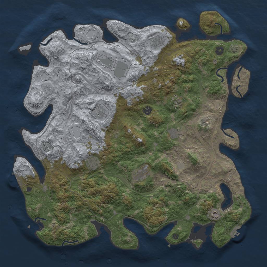 Rust Map: Procedural Map, Size: 4550, Seed: 260617, 18 Monuments