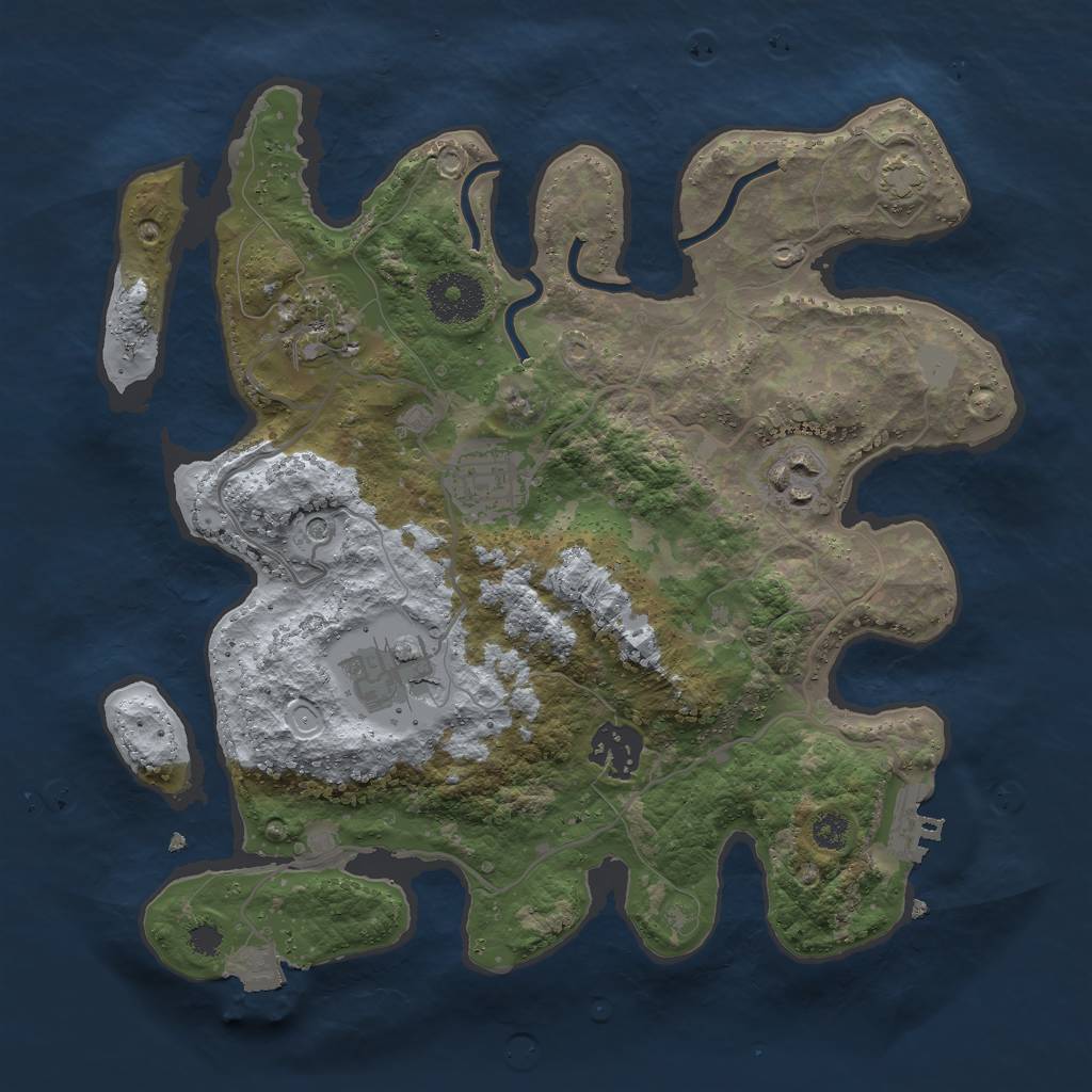 Rust Map: Procedural Map, Size: 3000, Seed: 1392937434, 11 Monuments