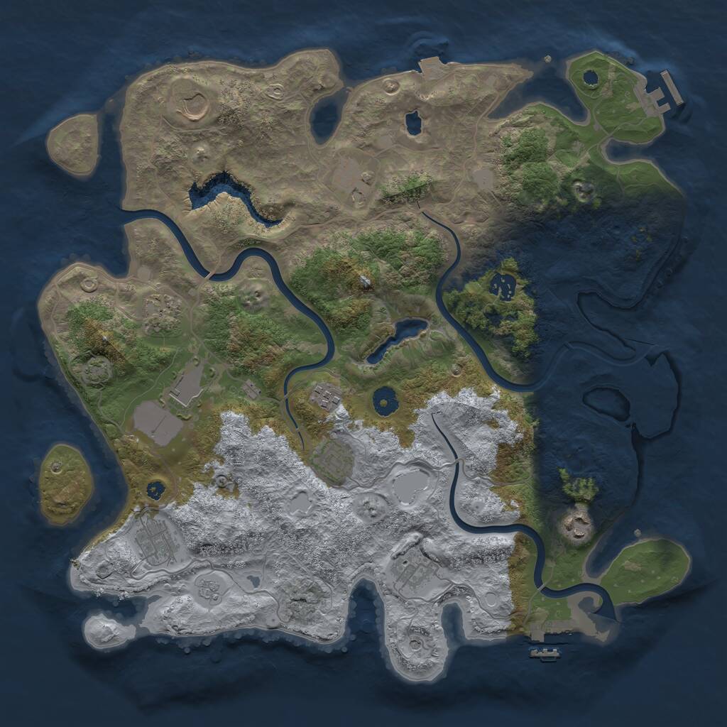 Rust Map: Procedural Map, Size: 4000, Seed: 2053846892, 16 Monuments