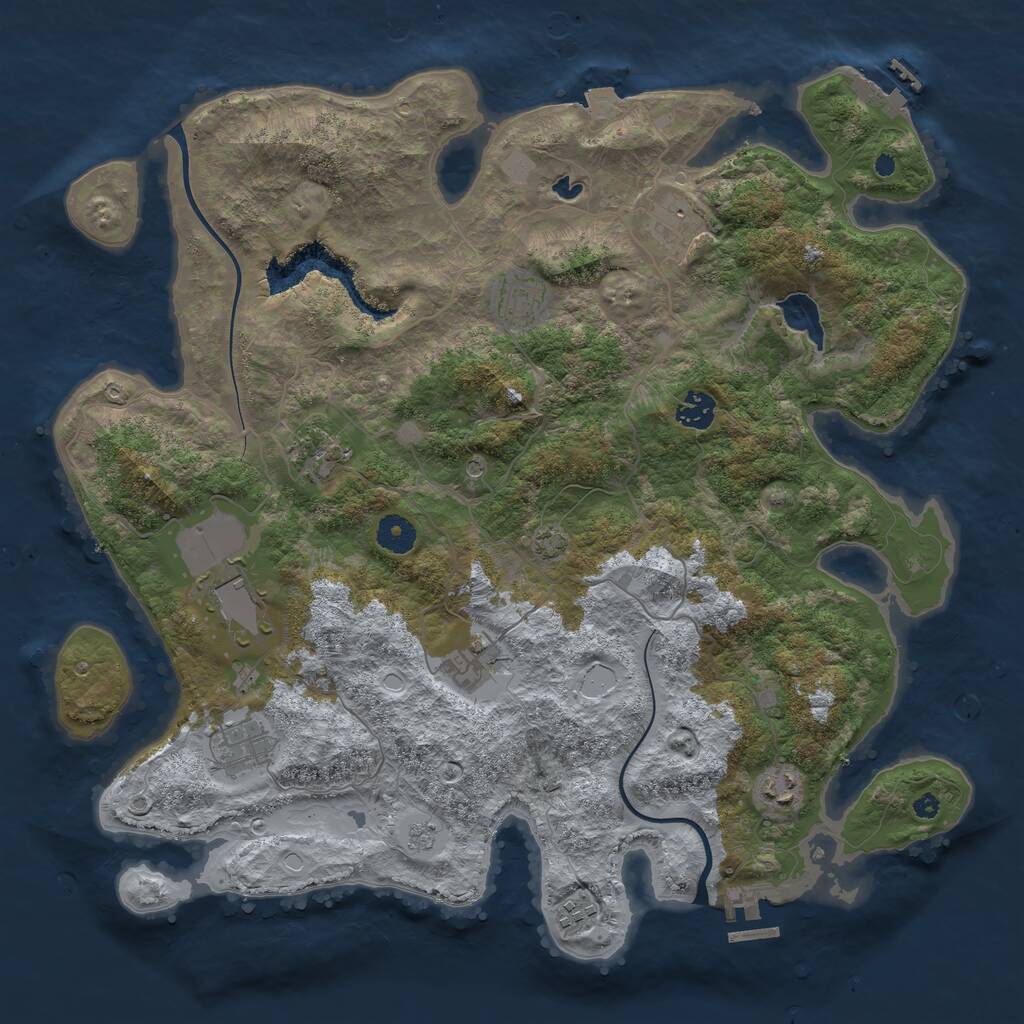 Rust Map: Procedural Map, Size: 4000, Seed: 2053846892, 15 Monuments