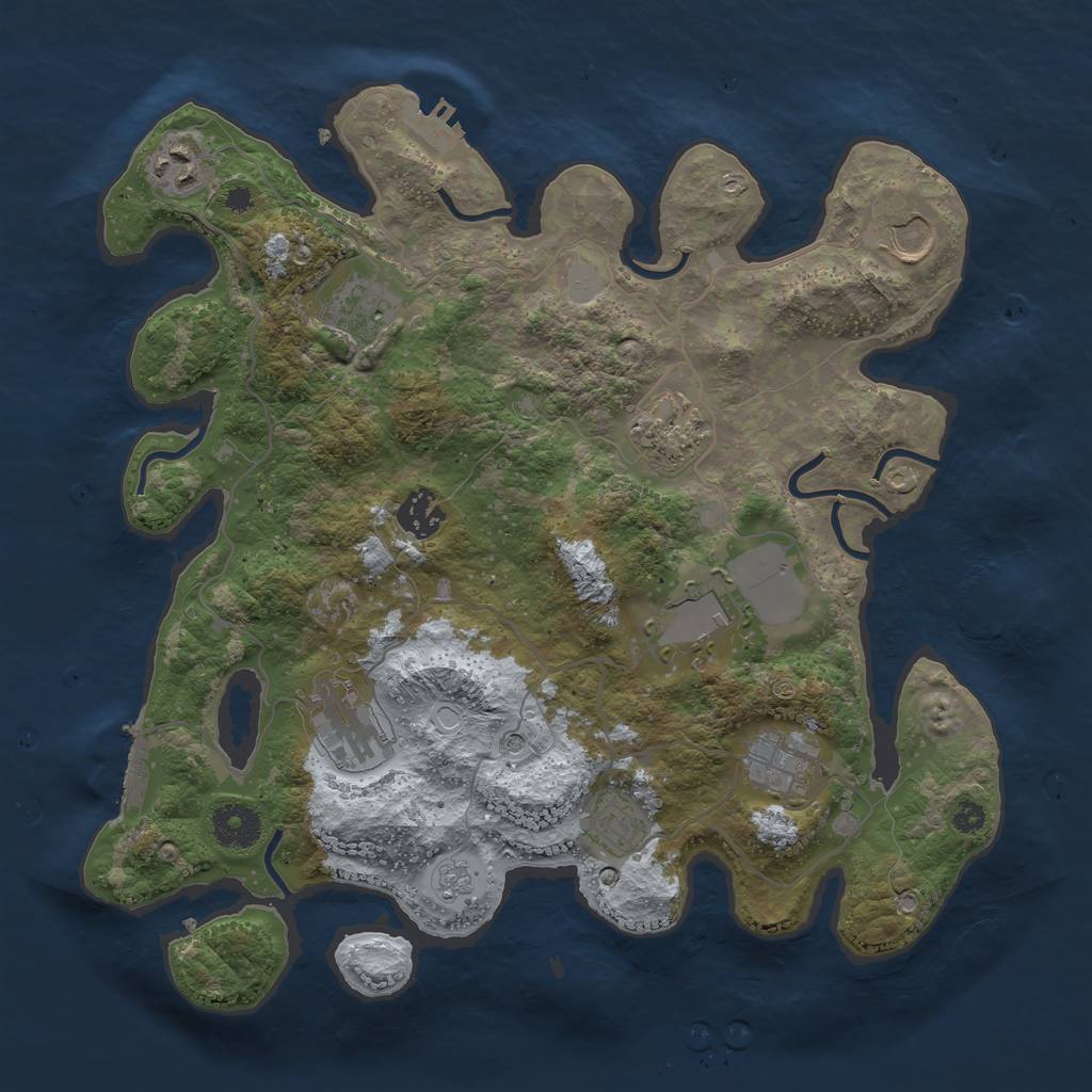 Rust Map: Procedural Map, Size: 3500, Seed: 67250, 16 Monuments