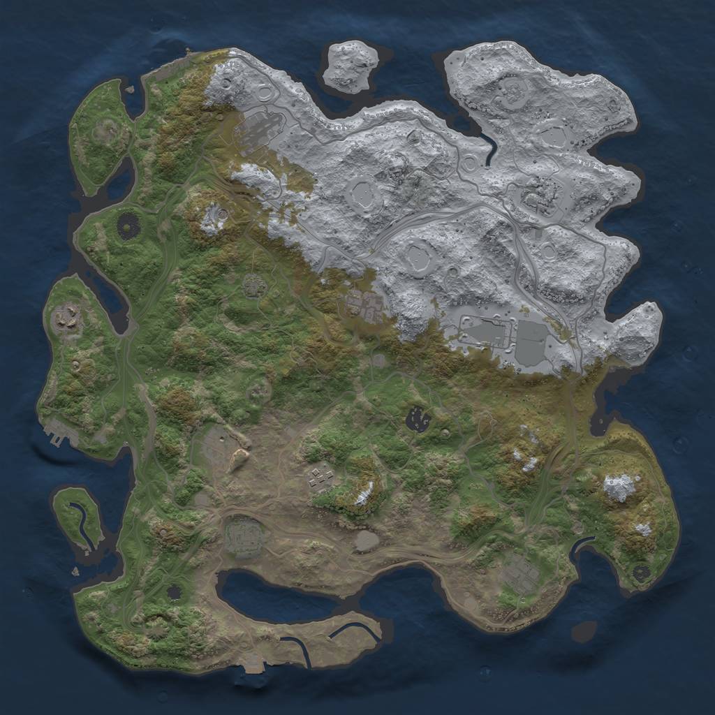 Rust Map: Procedural Map, Size: 4250, Seed: 984562621, 18 Monuments