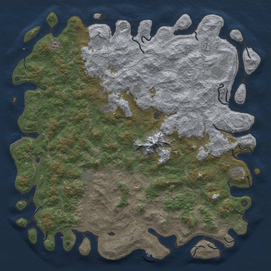Rust Map: Procedural Map, Size: 6000, Seed: 448885513, 18 Monuments