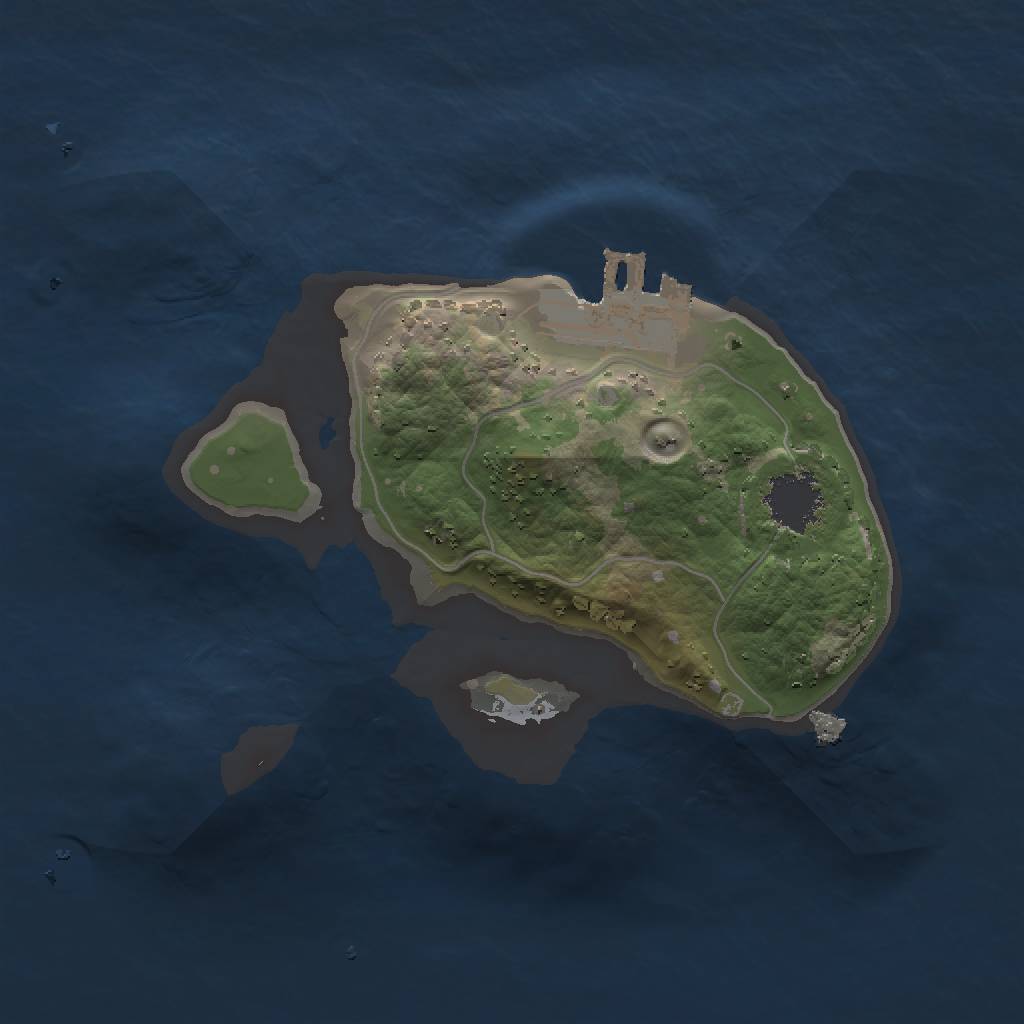 Rust Map: Procedural Map, Size: 1500, Seed: 120666, 4 Monuments