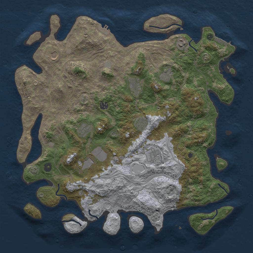 Rust Map: Procedural Map, Size: 4350, Seed: 648311531, 17 Monuments