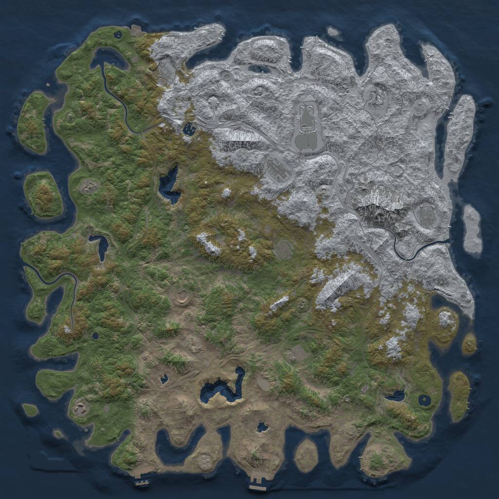 Rust Map: Procedural Map, Size: 6000, Seed: 702, 17 Monuments