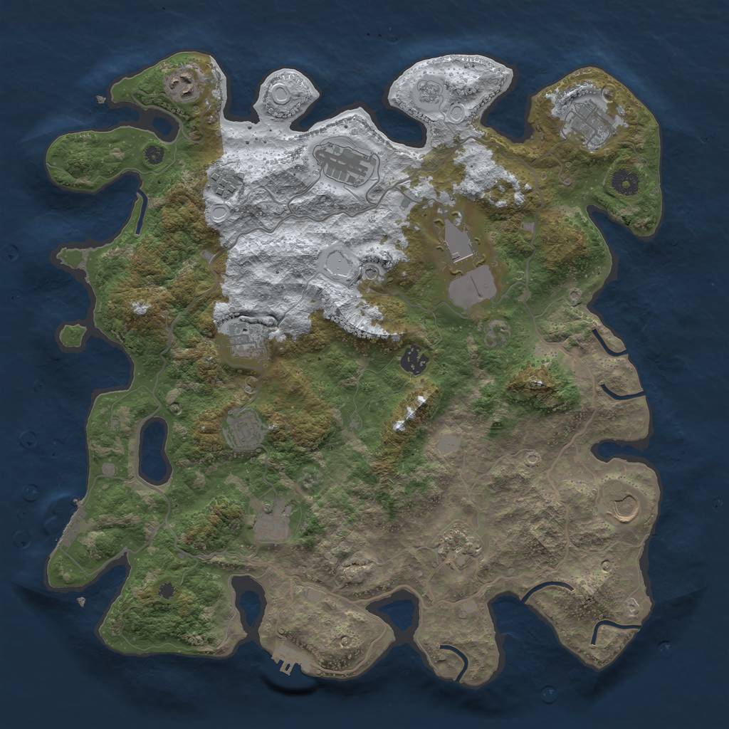 Rust Map: Procedural Map, Size: 4000, Seed: 24239120, 20 Monuments