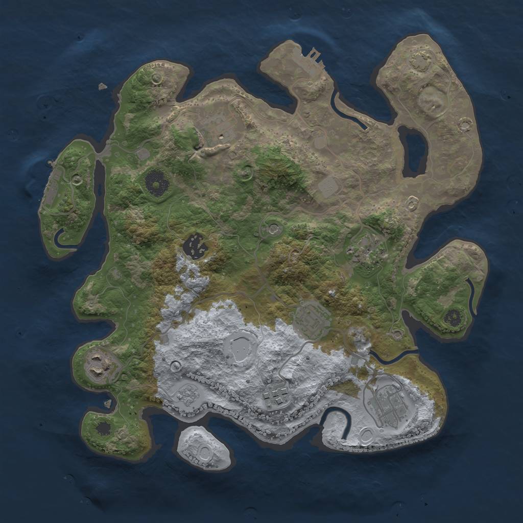 Rust Map: Procedural Map, Size: 3200, Seed: 456138, 15 Monuments