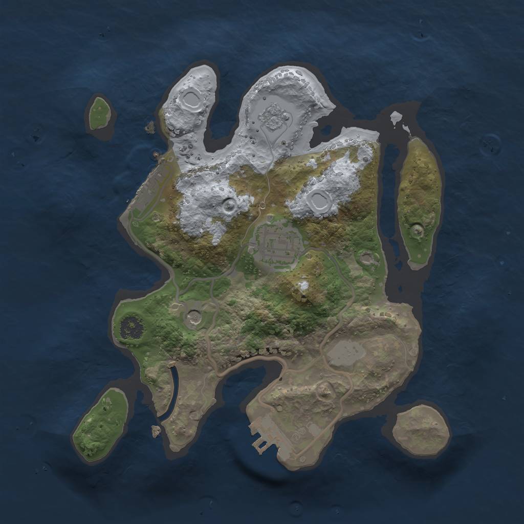 Rust Map: Procedural Map, Size: 2300, Seed: 1571647205, 8 Monuments