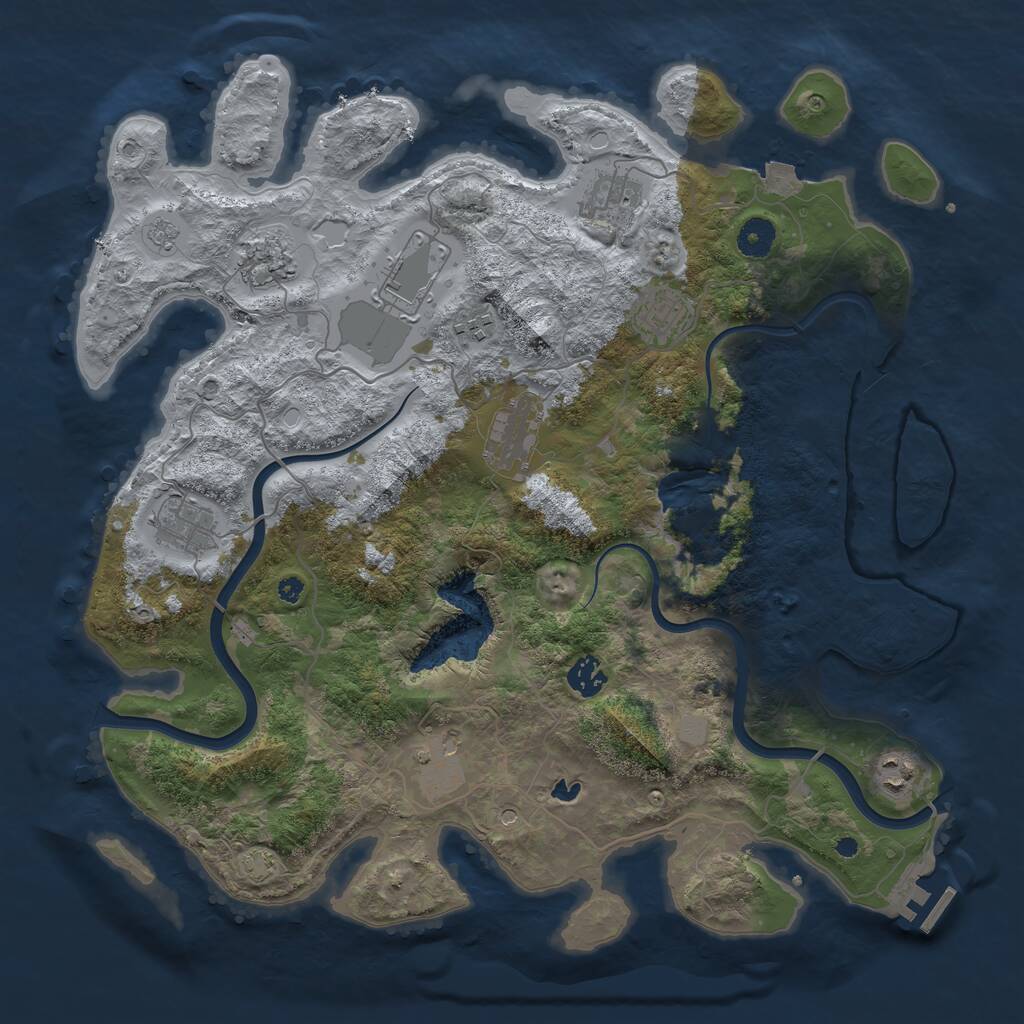 Rust Map: Procedural Map, Size: 4000, Seed: 1258169971, 15 Monuments