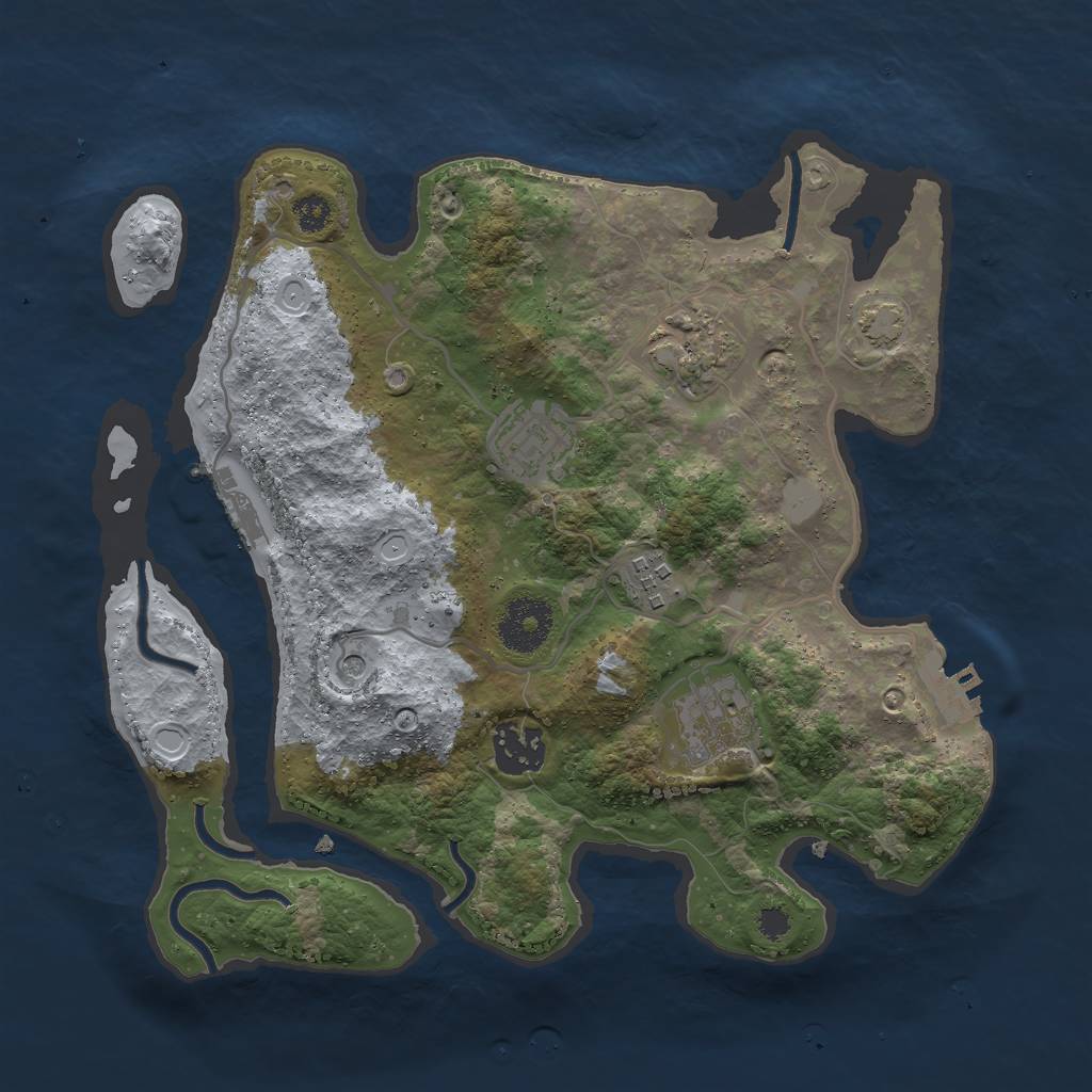 Rust Map: Procedural Map, Size: 3000, Seed: 1717385785, 12 Monuments