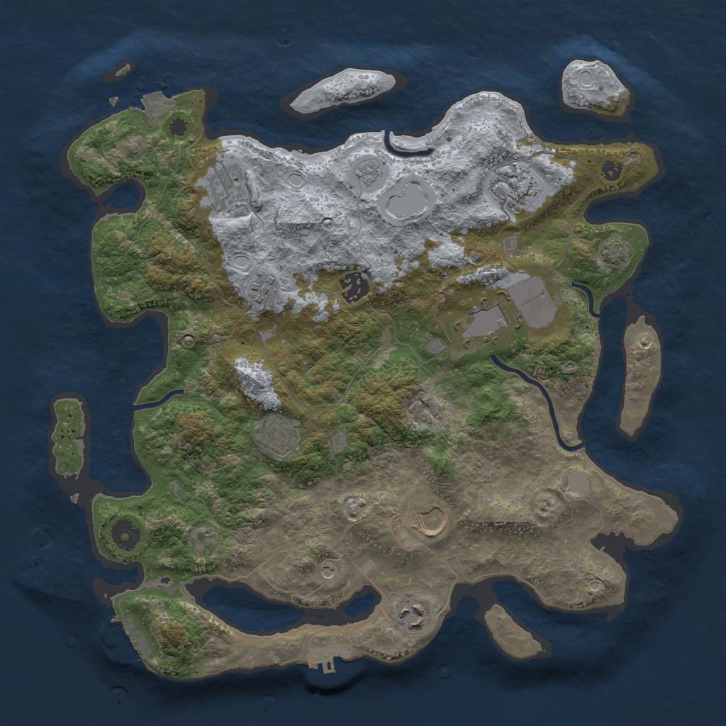 Rust Map: Procedural Map, Size: 3700, Seed: 271246370, 16 Monuments